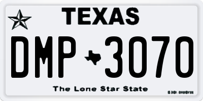 TX license plate DMP3070