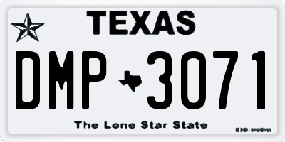 TX license plate DMP3071