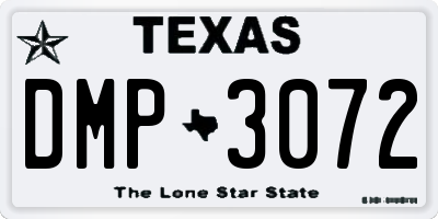 TX license plate DMP3072