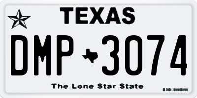 TX license plate DMP3074