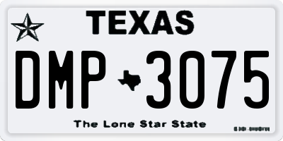 TX license plate DMP3075