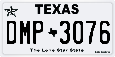 TX license plate DMP3076
