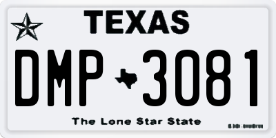 TX license plate DMP3081