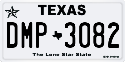 TX license plate DMP3082