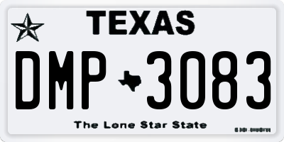 TX license plate DMP3083