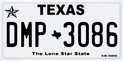TX license plate DMP3086