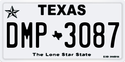 TX license plate DMP3087