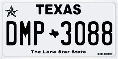 TX license plate DMP3088