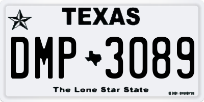 TX license plate DMP3089