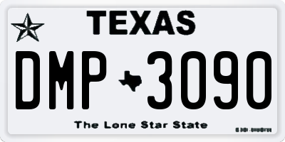 TX license plate DMP3090