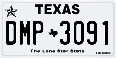 TX license plate DMP3091