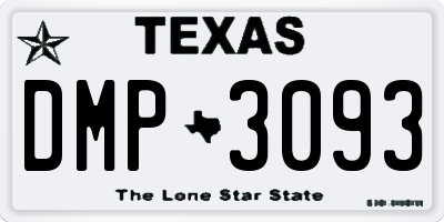 TX license plate DMP3093