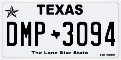 TX license plate DMP3094