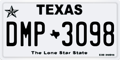 TX license plate DMP3098