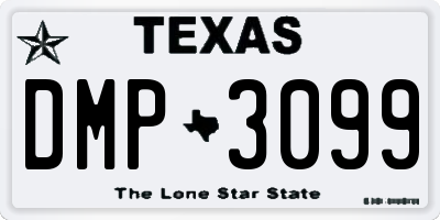 TX license plate DMP3099