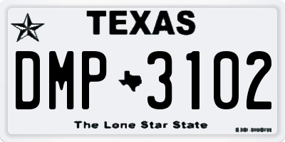 TX license plate DMP3102