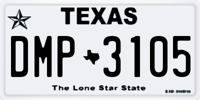 TX license plate DMP3105