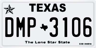 TX license plate DMP3106