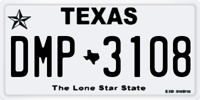 TX license plate DMP3108