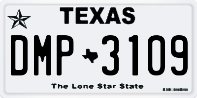 TX license plate DMP3109