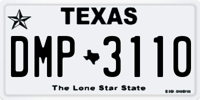 TX license plate DMP3110