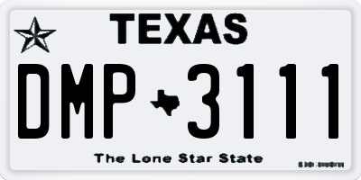 TX license plate DMP3111