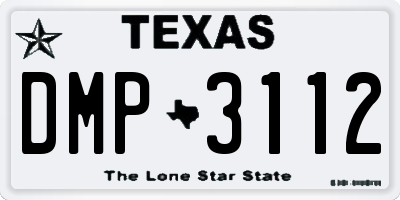 TX license plate DMP3112