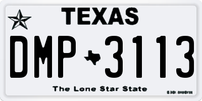 TX license plate DMP3113