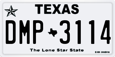 TX license plate DMP3114