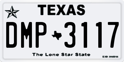 TX license plate DMP3117