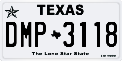 TX license plate DMP3118