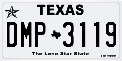 TX license plate DMP3119