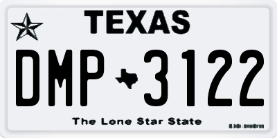 TX license plate DMP3122