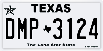 TX license plate DMP3124