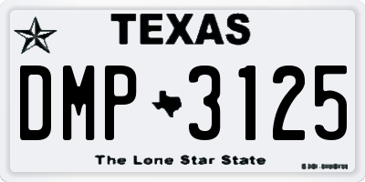 TX license plate DMP3125