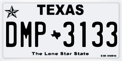 TX license plate DMP3133