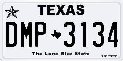 TX license plate DMP3134