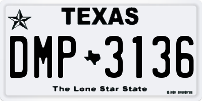 TX license plate DMP3136