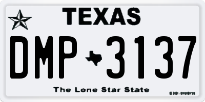 TX license plate DMP3137