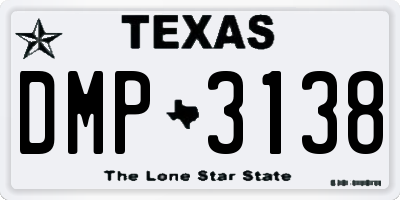 TX license plate DMP3138