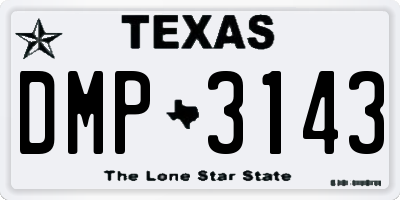 TX license plate DMP3143