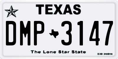 TX license plate DMP3147