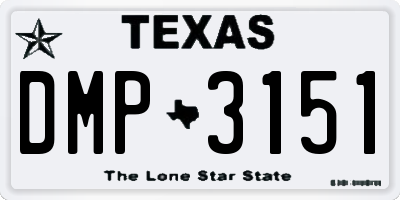 TX license plate DMP3151
