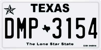 TX license plate DMP3154