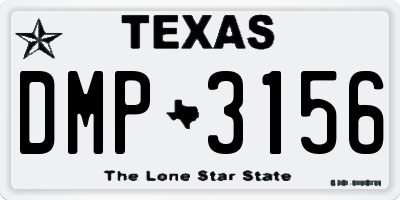 TX license plate DMP3156