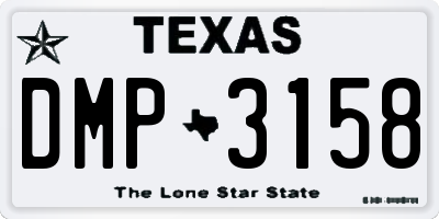TX license plate DMP3158