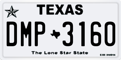 TX license plate DMP3160