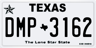 TX license plate DMP3162