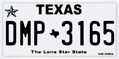 TX license plate DMP3165
