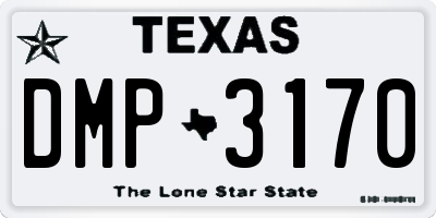 TX license plate DMP3170